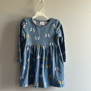 Hanna Andersson Blue Dress with Butterfly Accents